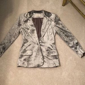 Cache Silver Crushed Velvet Blazer